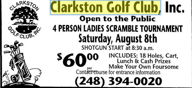 Clarkston Golf Club - July 1998